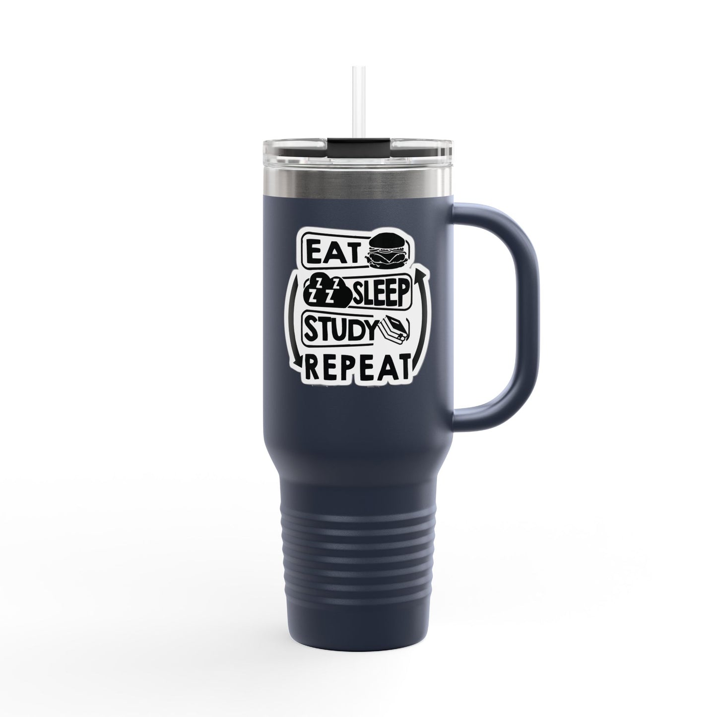 Eat Sleep Study Repeat Travel Mug , 40oz