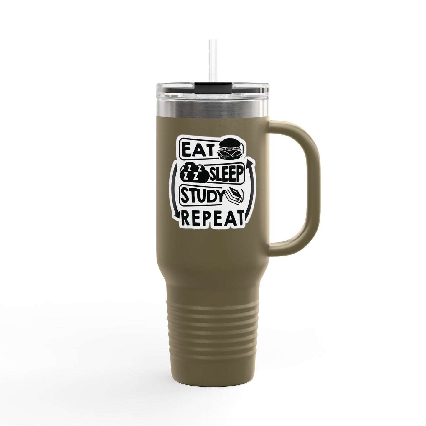 Eat Sleep Study Repeat Travel Mug , 40oz