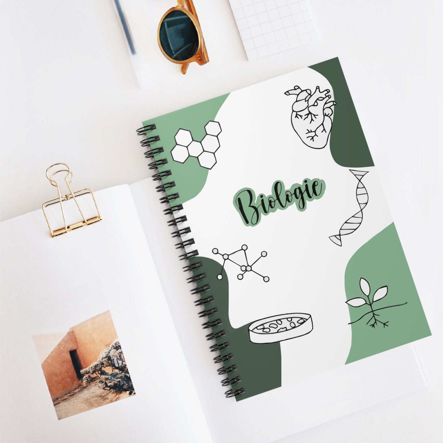 Biology-Themed Spiral Notebook for Students & Science Lovers
