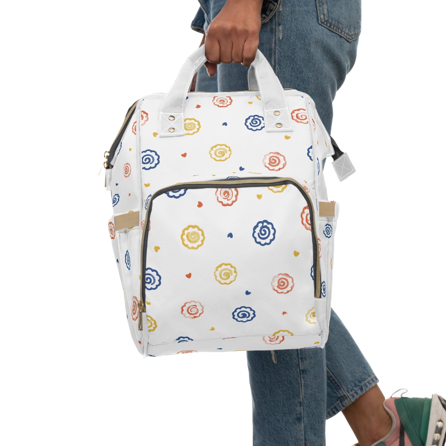 Stylish Backpack With Colorful Floral Design
