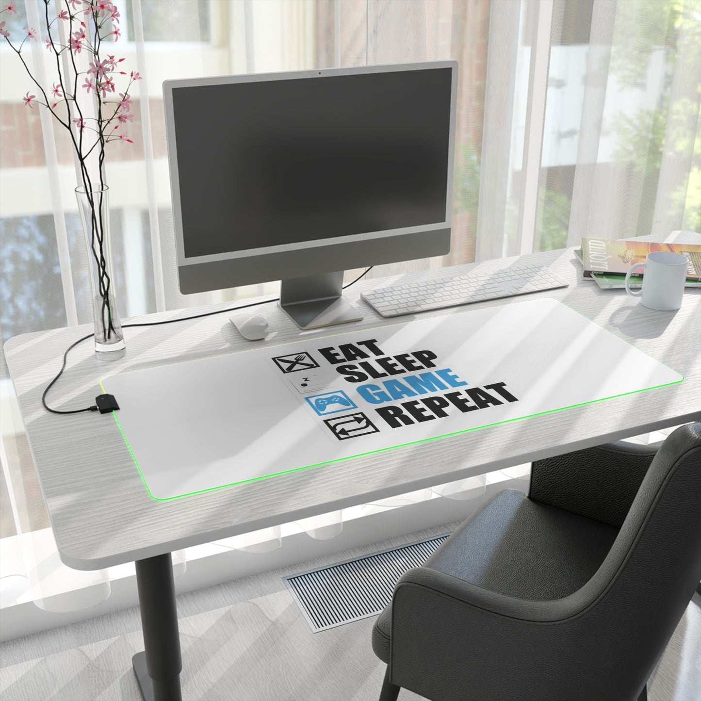 Eat Sleep Game Repeat LED Gaming Mouse Pad