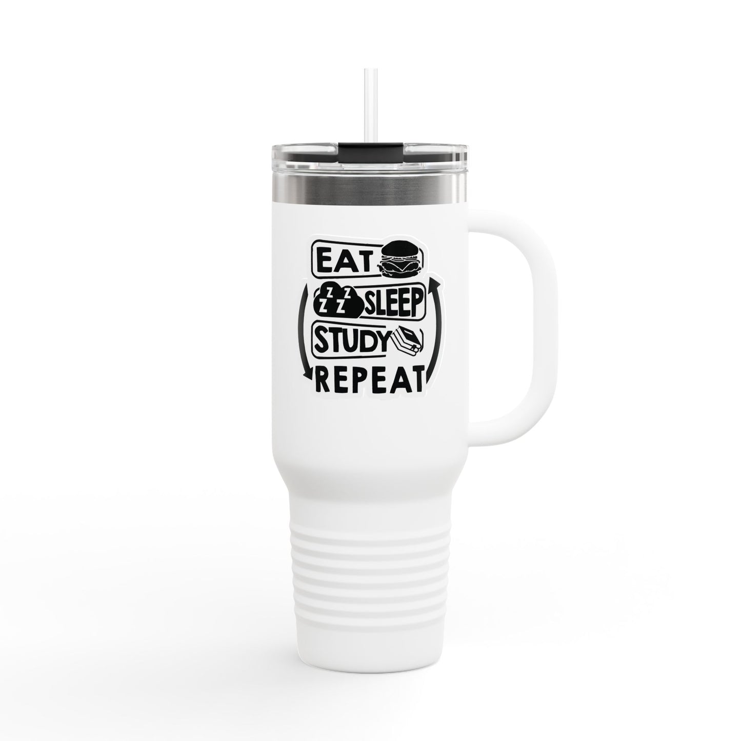 Eat Sleep Study Repeat Travel Mug , 40oz