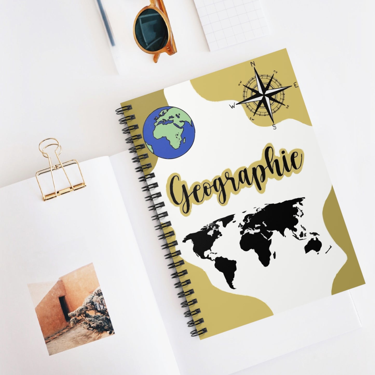 Geographic Themed Spiral Notebook for Students