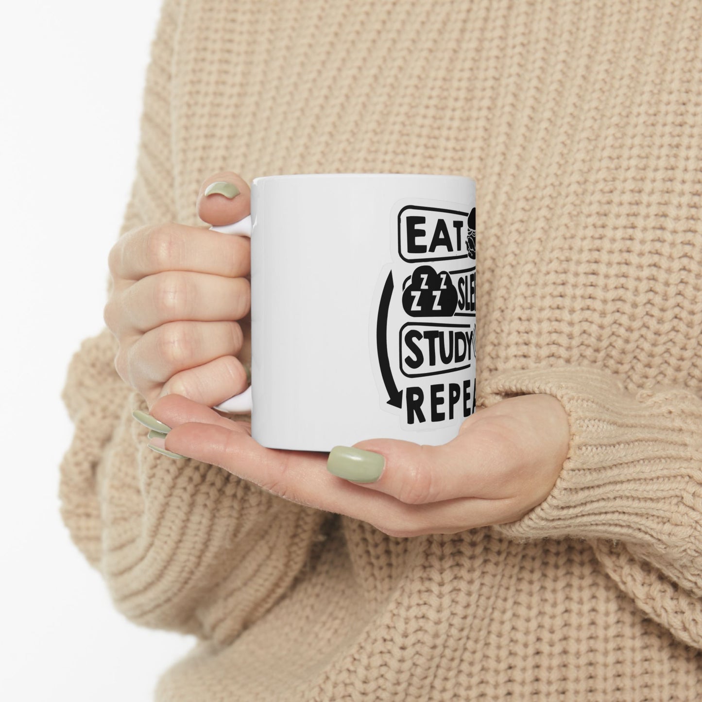 Eat Sleep Study Repeat Ceramic Mug