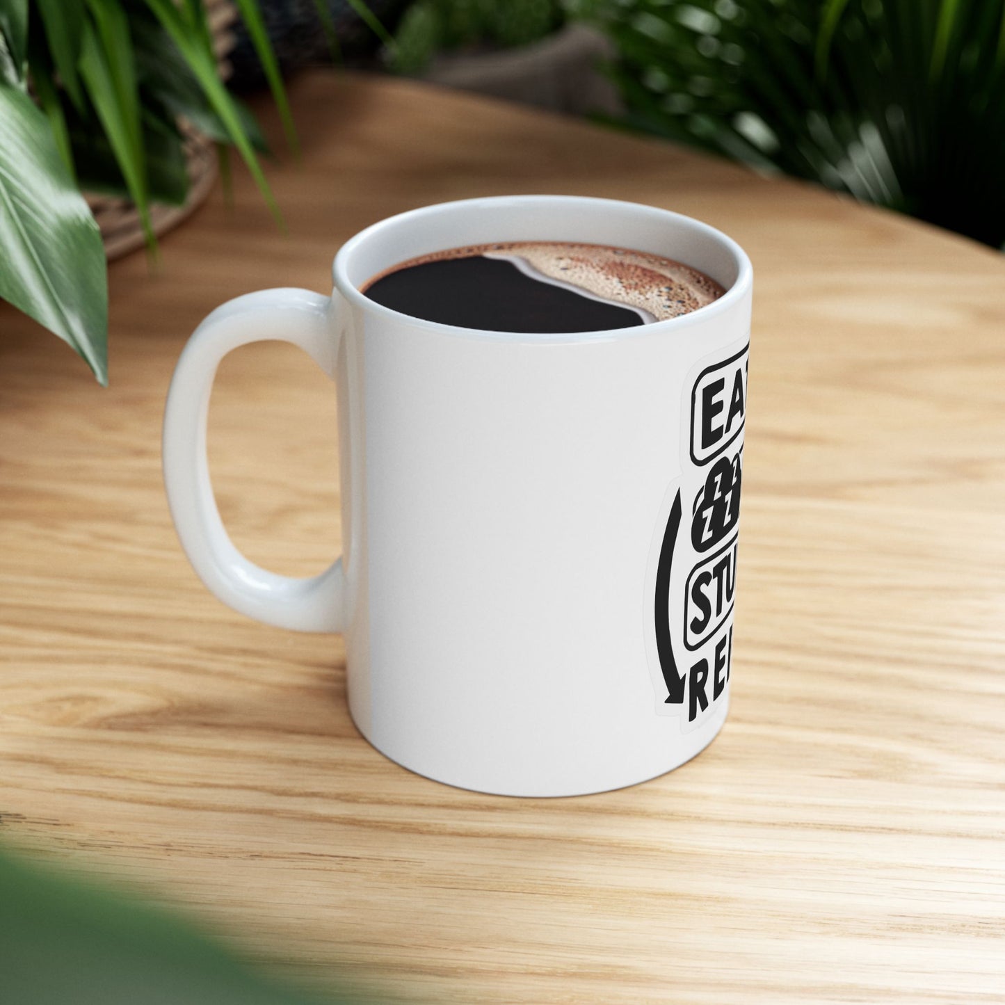 Eat Sleep Study Repeat Ceramic Mug