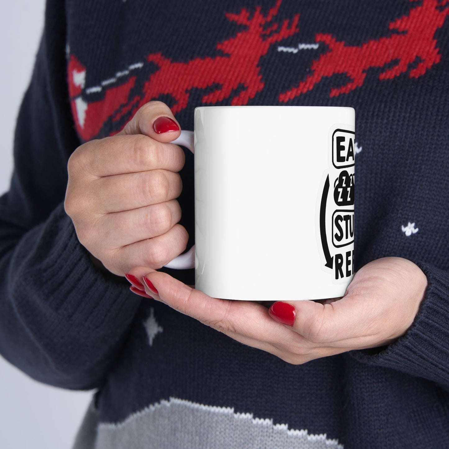 Eat Sleep Study Repeat Ceramic Mug