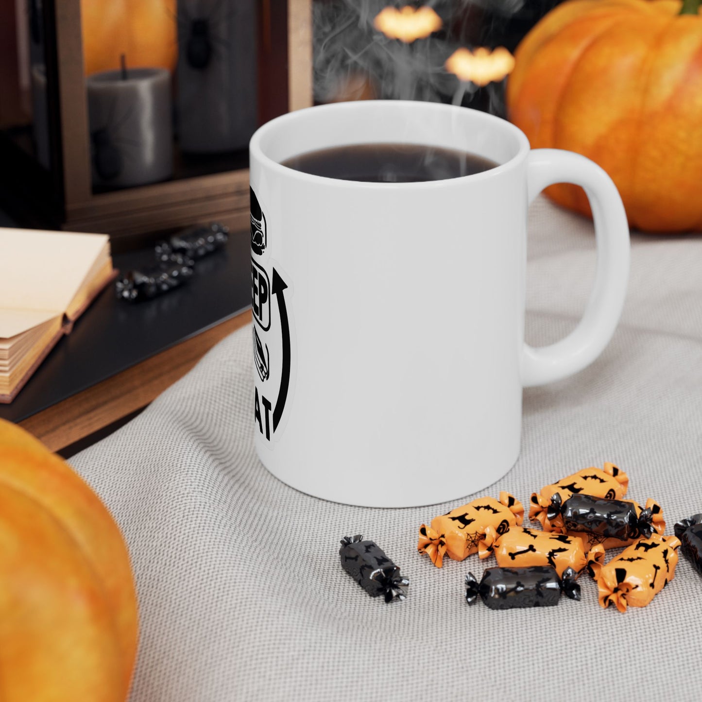Eat Sleep Study Repeat Ceramic Mug