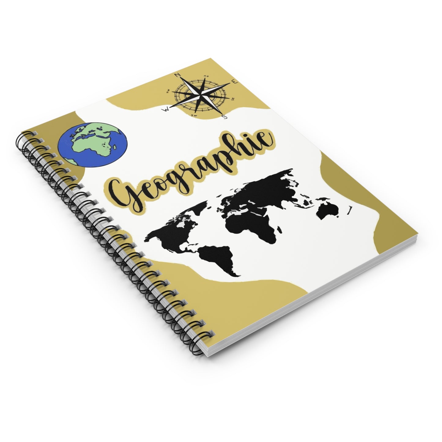 Geographic Themed Spiral Notebook for Students