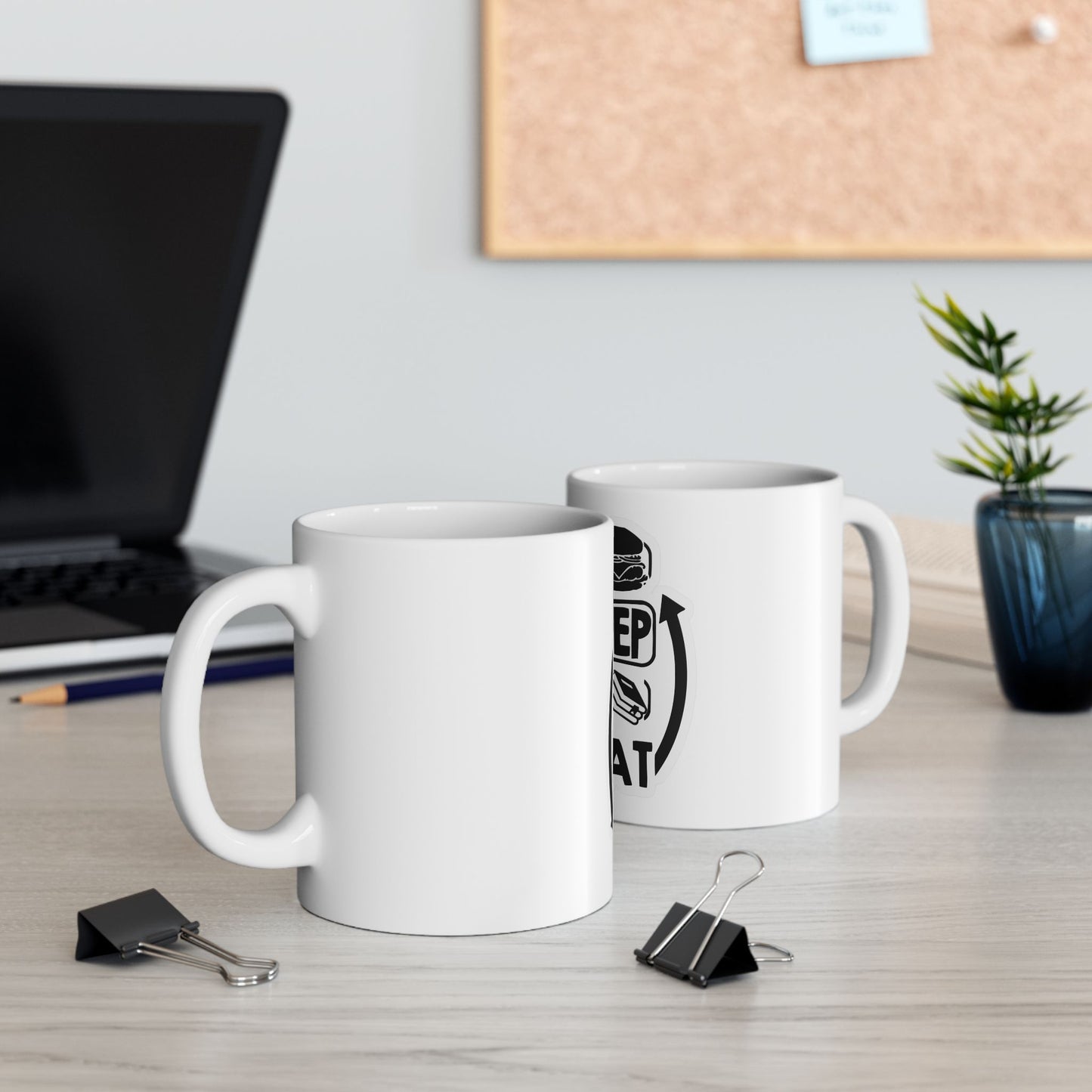 Eat Sleep Study Repeat Ceramic Mug