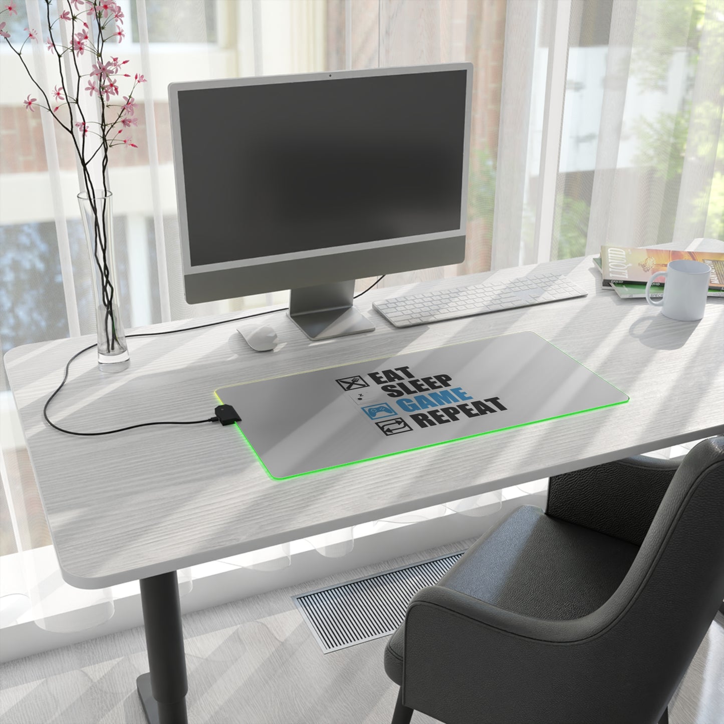 Eat Sleep Game Repeat LED Gaming Mouse Pad