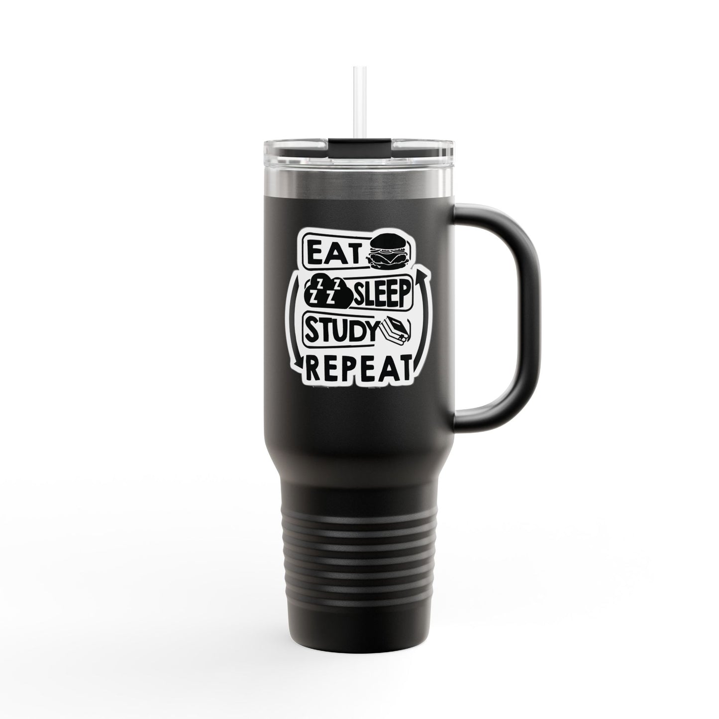 Eat Sleep Study Repeat Travel Mug , 40oz