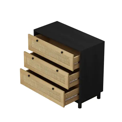 3 Drawer Storage Cabinet Rope Woven Drawer