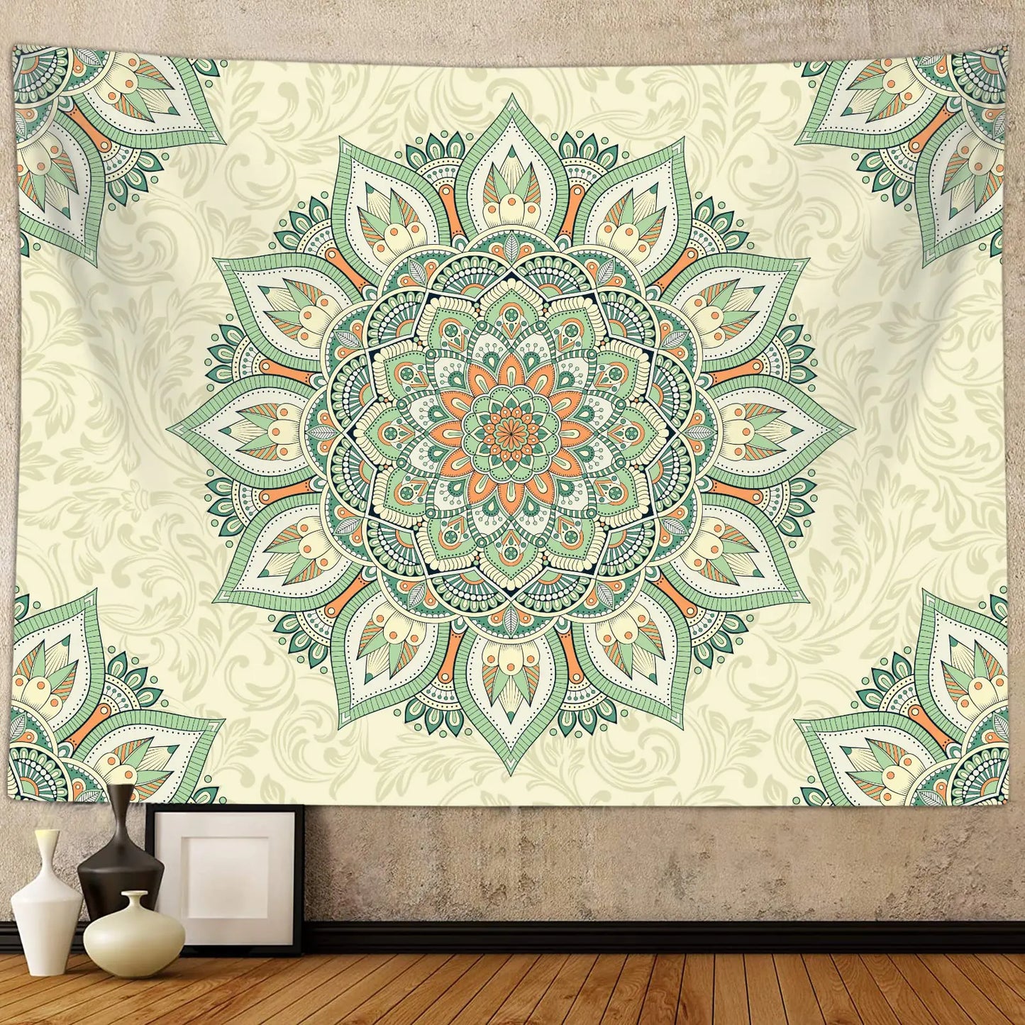 Elegant Sage Mandala Wall Tapestry