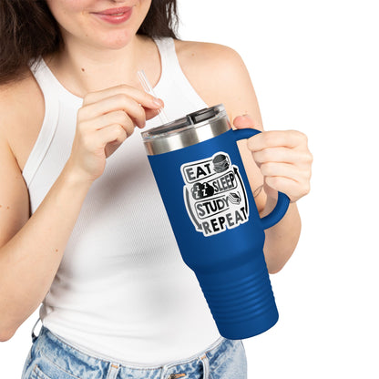 Eat Sleep Study Repeat Travel Mug , 40oz