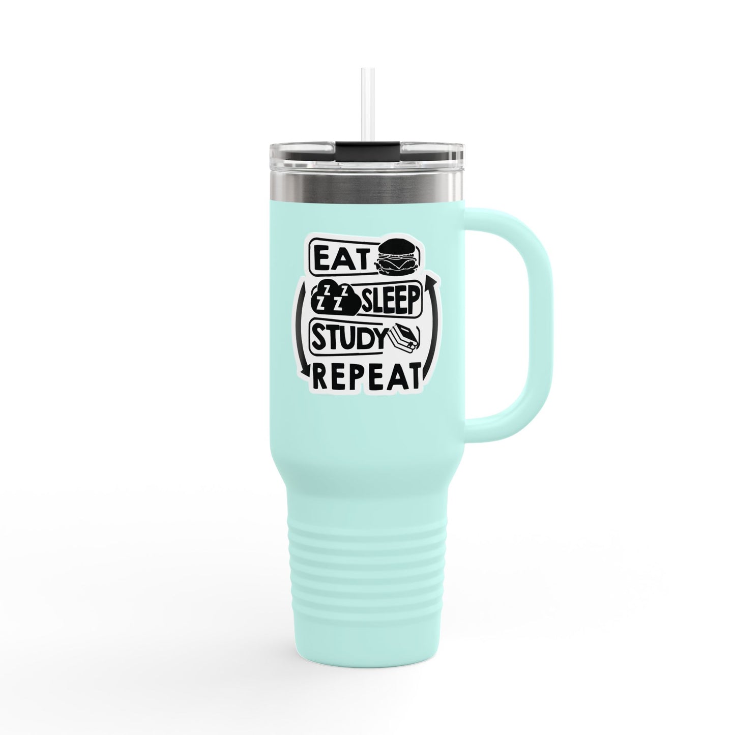 Eat Sleep Study Repeat Travel Mug , 40oz