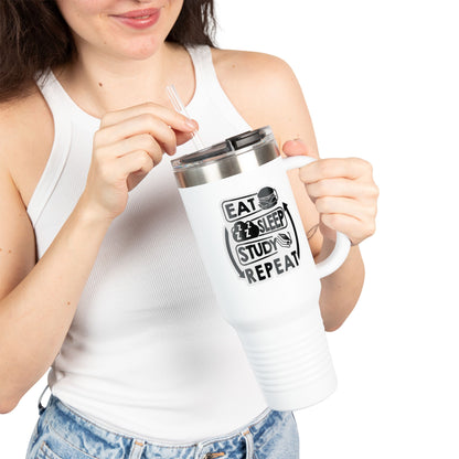 Eat Sleep Study Repeat Travel Mug , 40oz