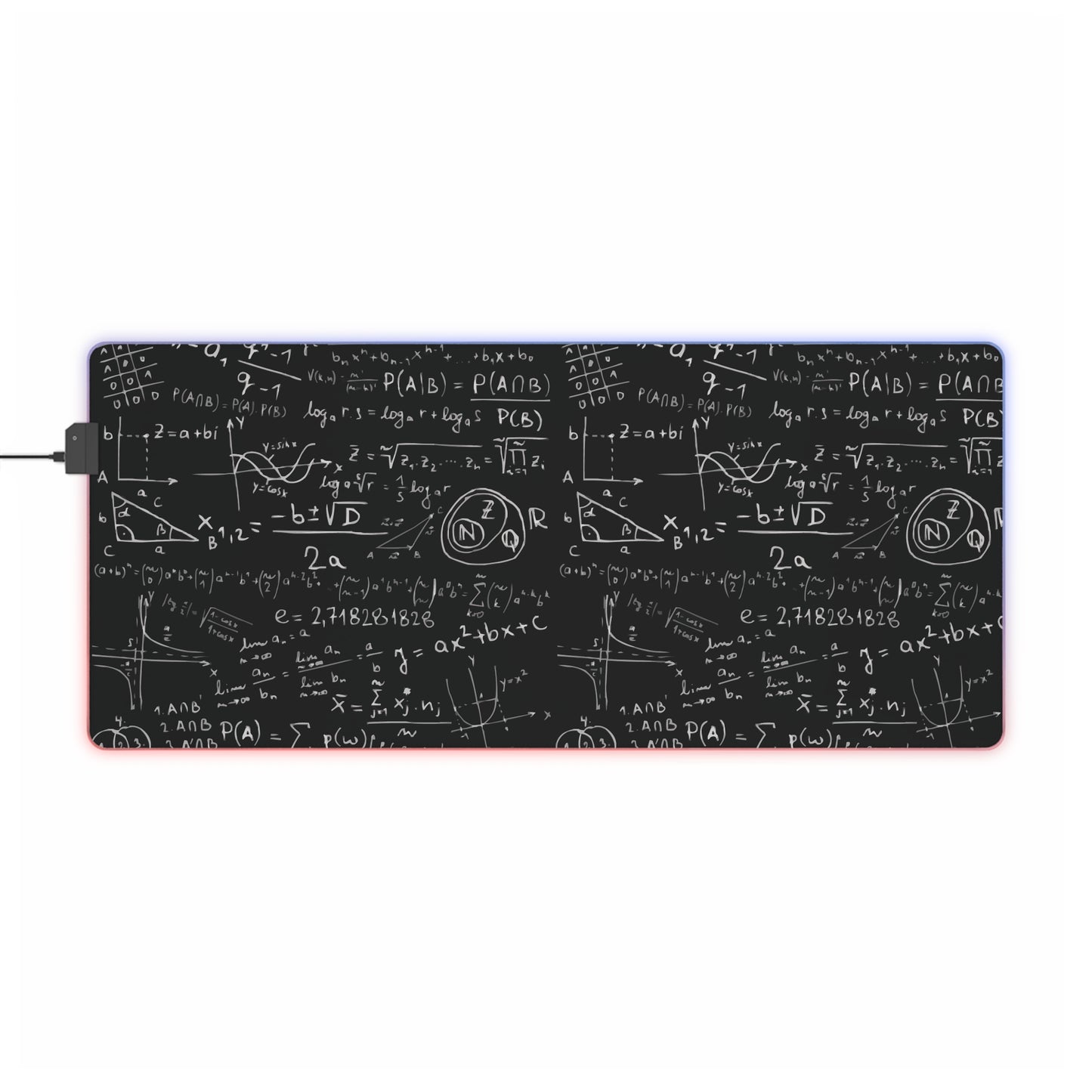 LED Gaming Mouse Pad with Mathematical Design