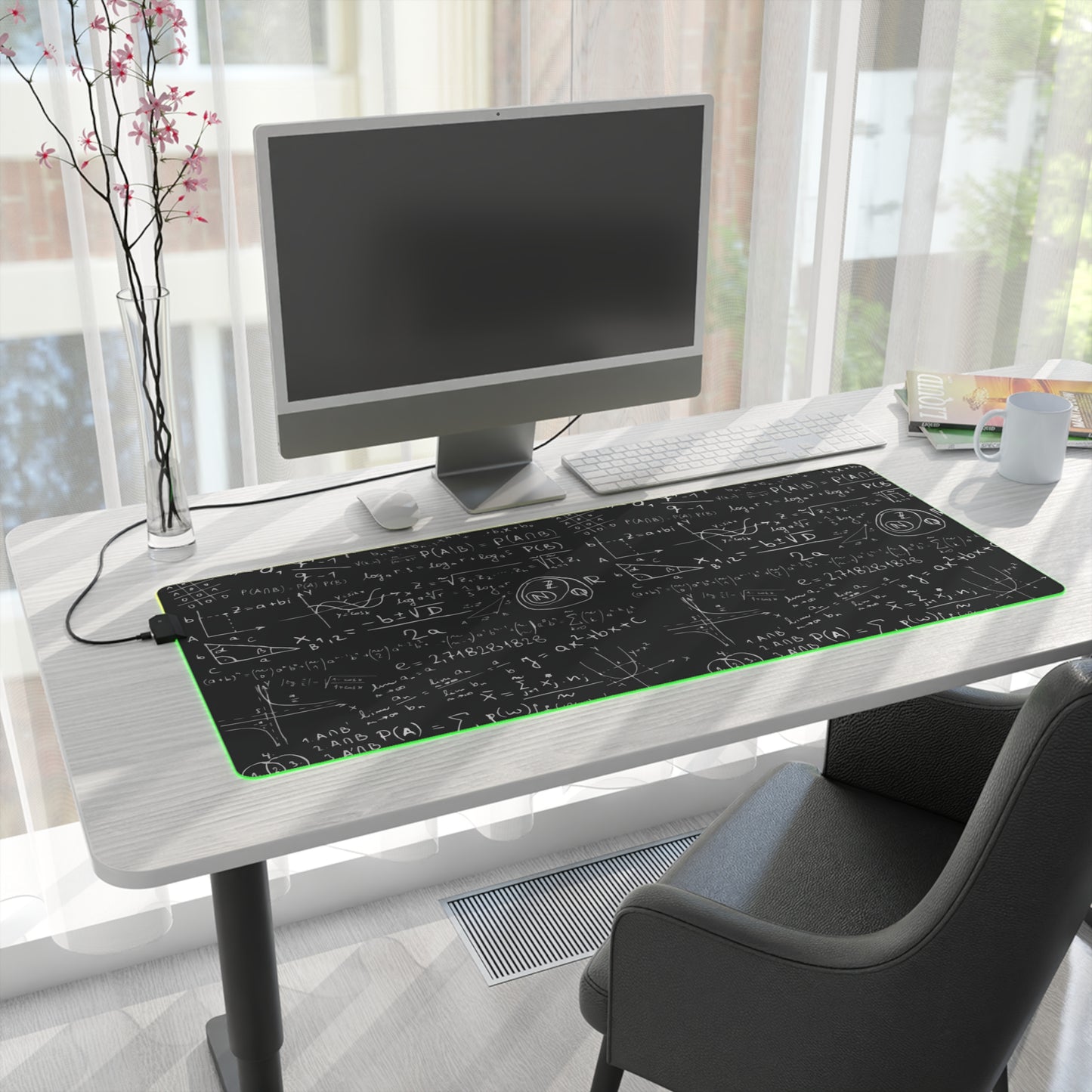 LED Gaming Mouse Pad with Mathematical Design