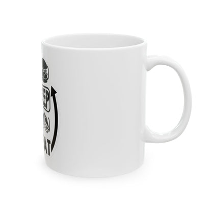 Eat Sleep Study Repeat Ceramic Mug