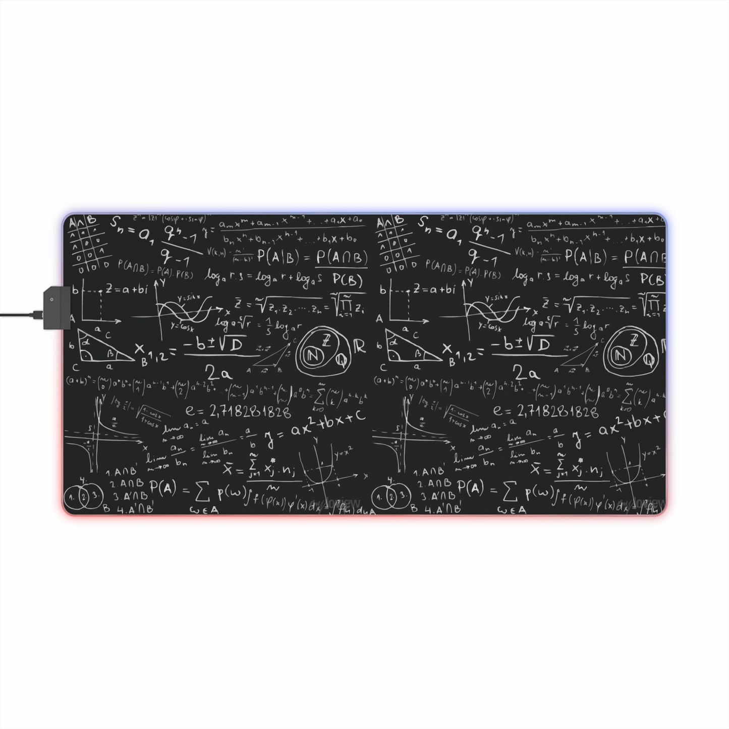 LED Gaming Mouse Pad with Mathematical Design