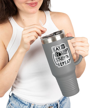 Eat Sleep Study Repeat Travel Mug , 40oz