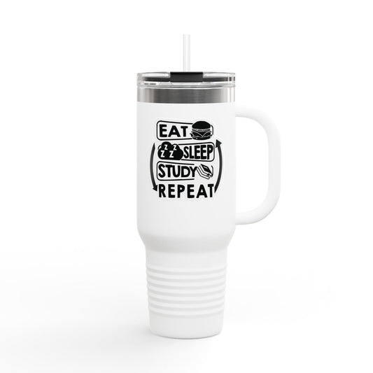 Eat Sleep Study Repeat Travel Mug , 40oz