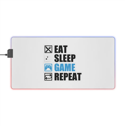 Eat Sleep Game Repeat  LED Gaming Mouse Pad
