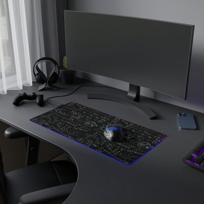 LED Gaming Mouse Pad with Mathematical Design