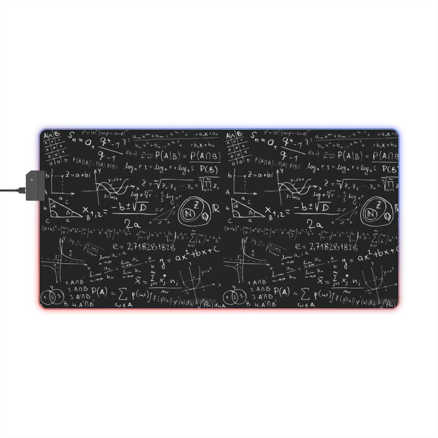 LED Gaming Mouse Pad with Mathematical Design