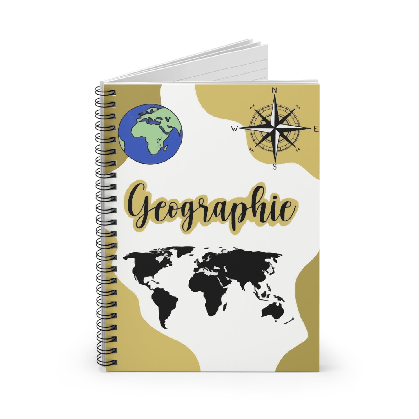 Geographic Themed Spiral Notebook for Students