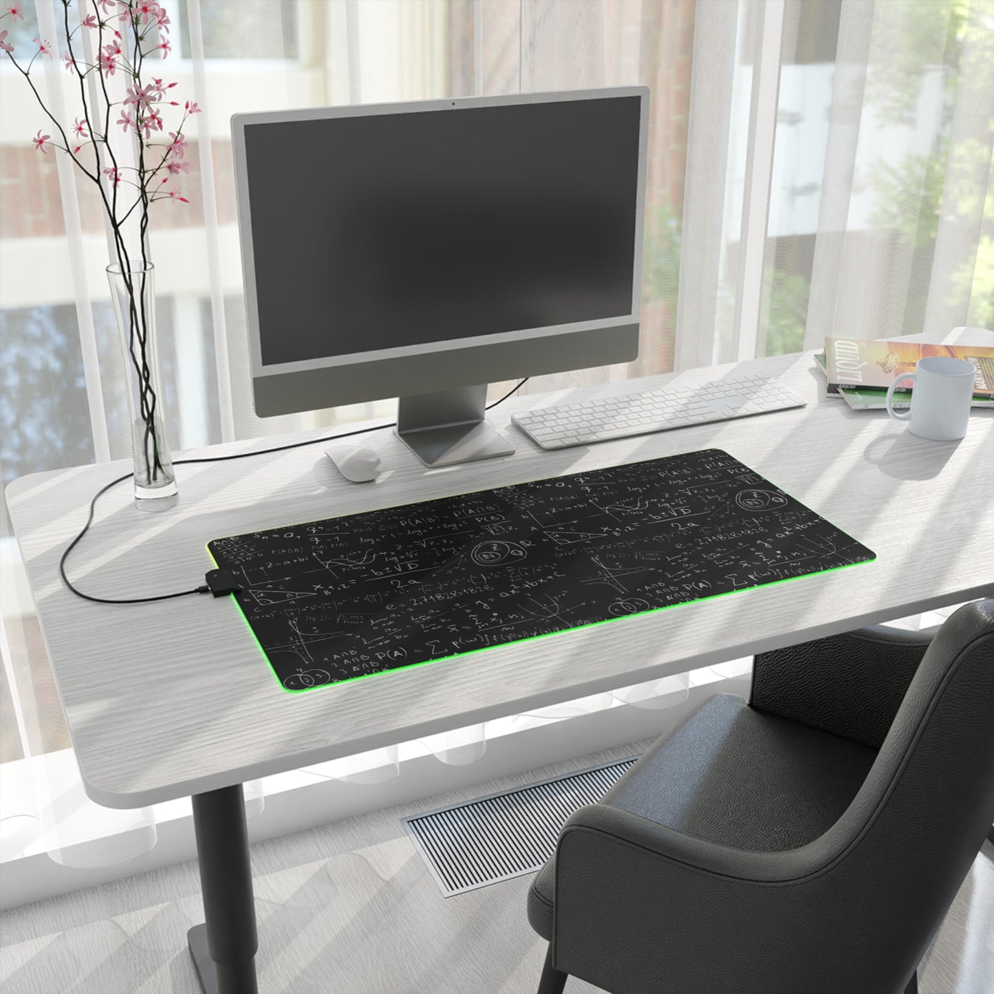 LED Gaming Mouse Pad with Mathematical Design