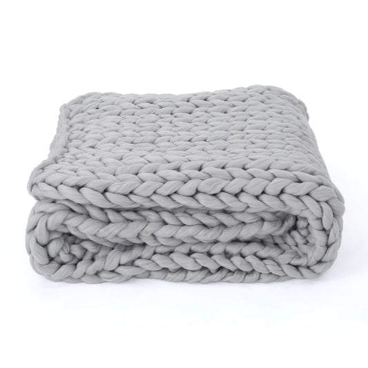 Silver Serenity Knitted Throw