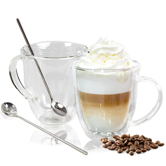 Dual Wall 16 oz Espresso & Cappuccino Cups Set of 2
