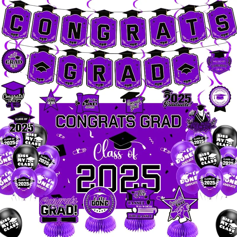 Class of 2025 Commencement Decor Ensemble with Congratulatory Banner